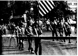memorial day Troop 5 marches down Pondfield Road, Memorial Day Parade, 1991 Courtesy Bronxville Review Press